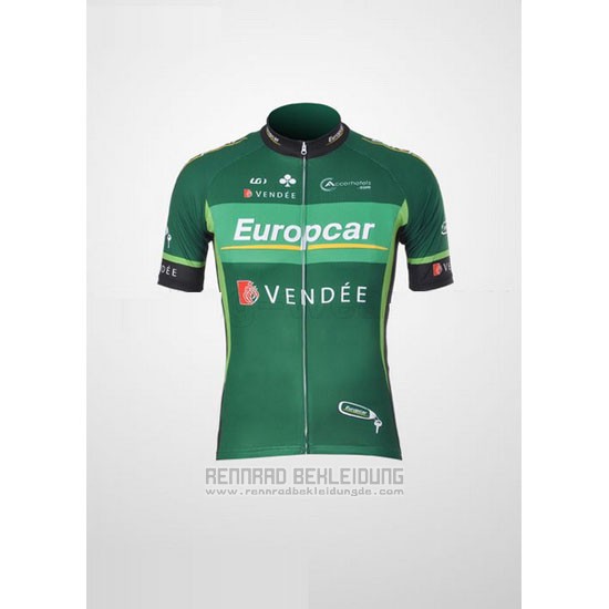 2011 Fahrradbekleidung Europcar Grun Trikot Kurzarm und Tragerhose